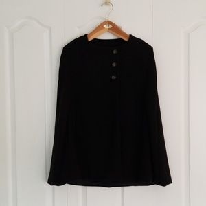 Black felt poncho with pockets